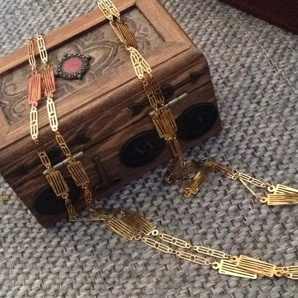 Gold Art Deco Layered Necklace